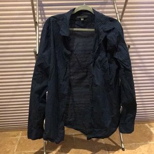 Dark blue casual button-down shirt